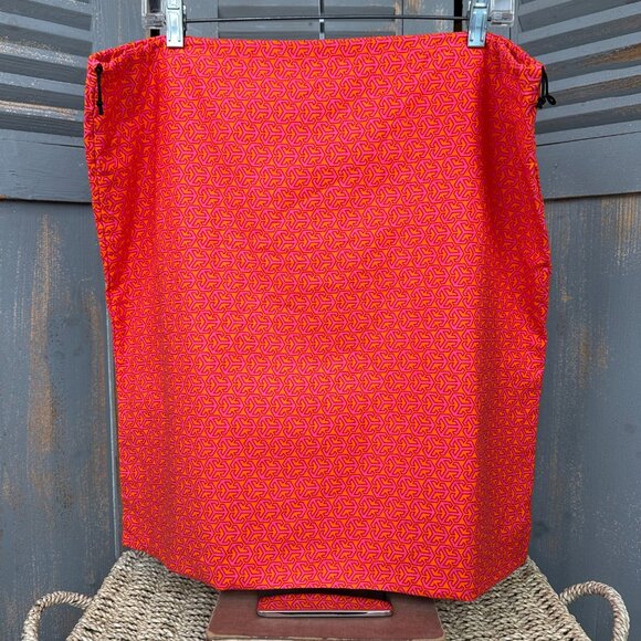 Tory Burch Double T Logo Large Drawstring Dust Bag Orange Pink - Picture 6 of 7